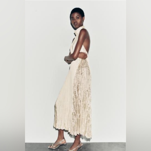 Zara Long Pleated Dress - Picture 2 of 4